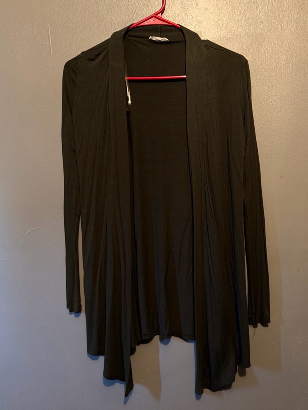 Black Open-Front Drapey Cardigan Sweater